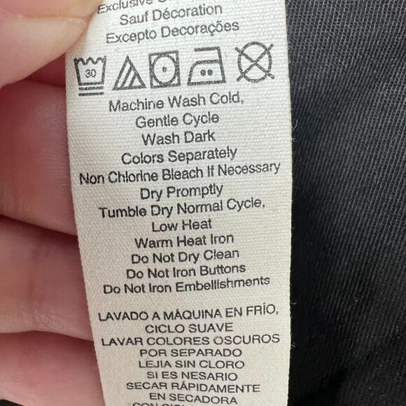 ED by Ellen Degeneres Jacket Blazer 12 Black Notch Lapel Two Button Patch Elbow - Picture 9 of 9